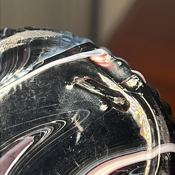 Vintage Purple Slag Glass Double Handle Jewelry Trinket Dish Small Sugar Bowl - Picture 6 of 7